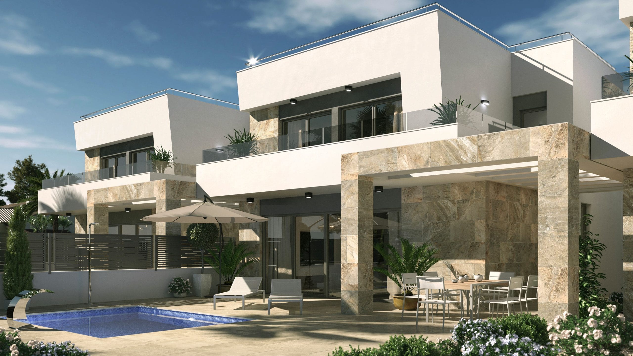 NEW MODERN DETACHED VILLAS WITH PRIVATE POOL IN VILLAMARTÍN. photo 1