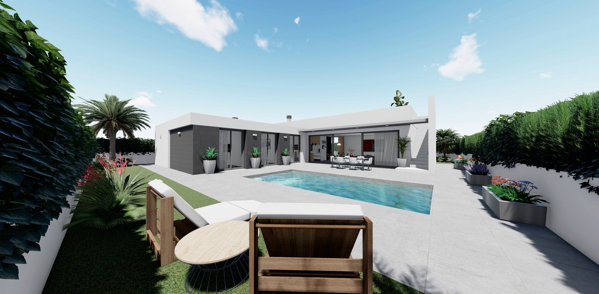 26 Modern independent villas on the ground floor with a solarium and private pool, with 2 and 3 bedrooms, 400 meters from the beaches. image 4
